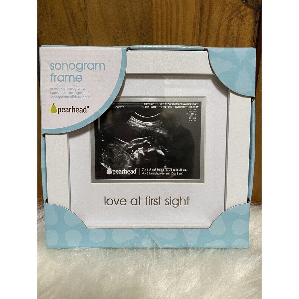 PEARHEAD "LOVE AT FIRST SIGHT" SONOGRAM FRAME FOR‎ ULTRASOUND PHOTO 4”x3”